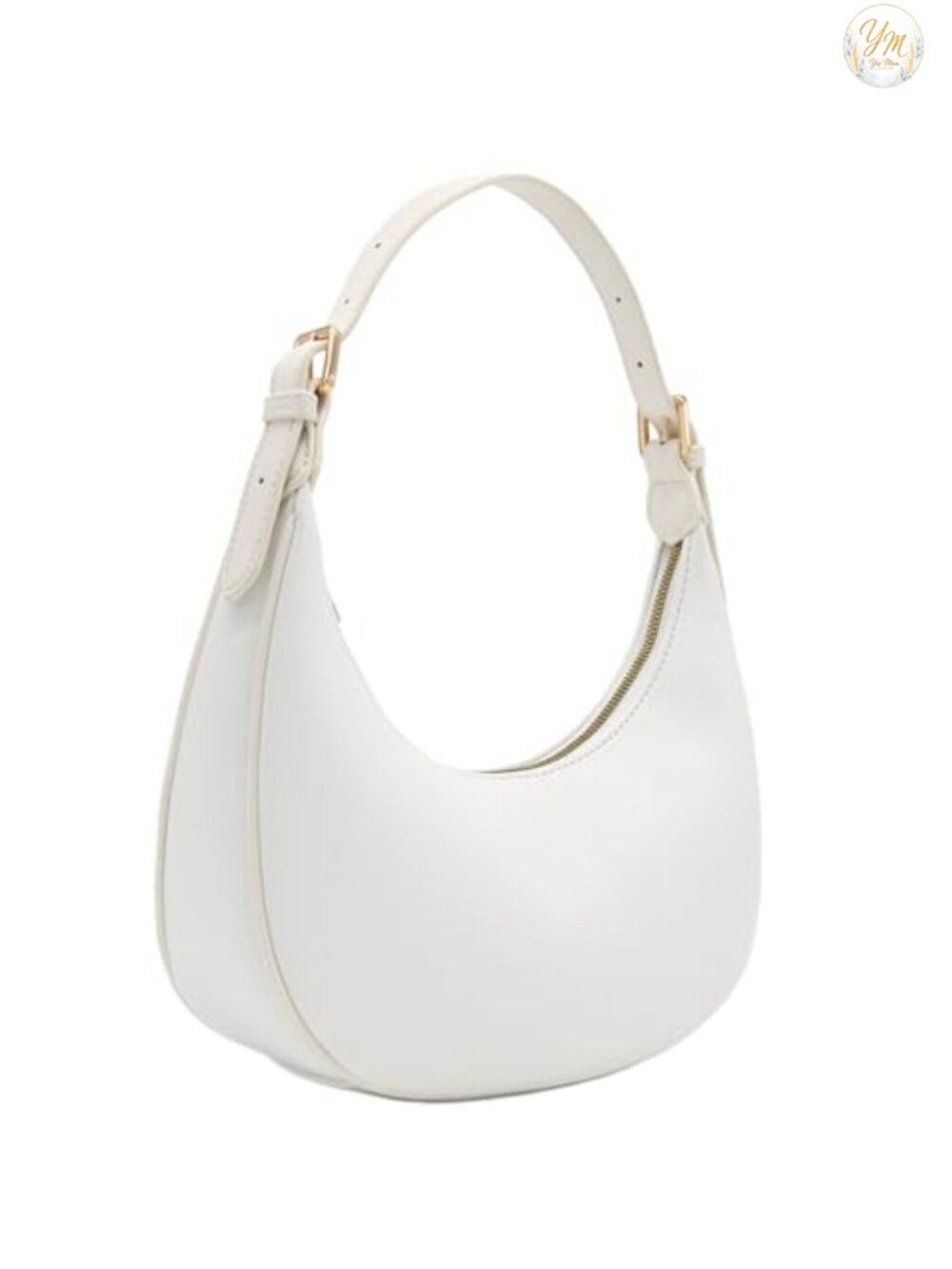 Faux Leather Crescent Shoulder Bag Underarm Purse Adjustable Strap
